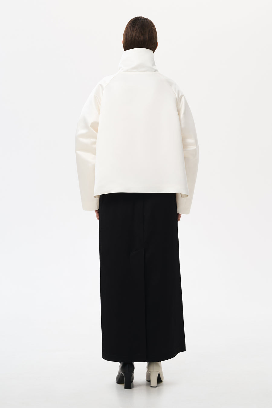 SCULPTURAL SILK ANORAK | VANILLA