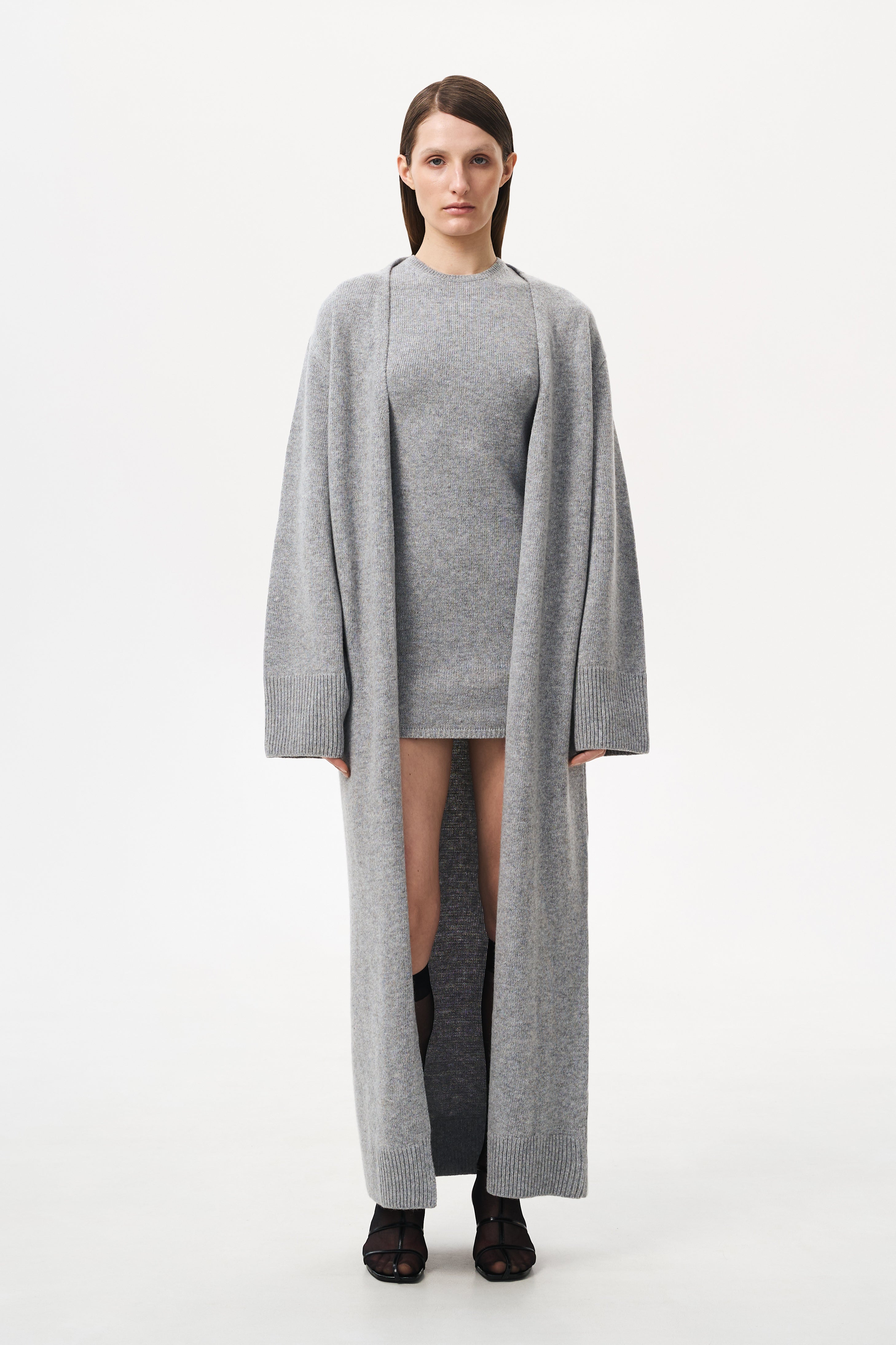 SIGNATURE CARDIGAN LONG | LIGHT GREY