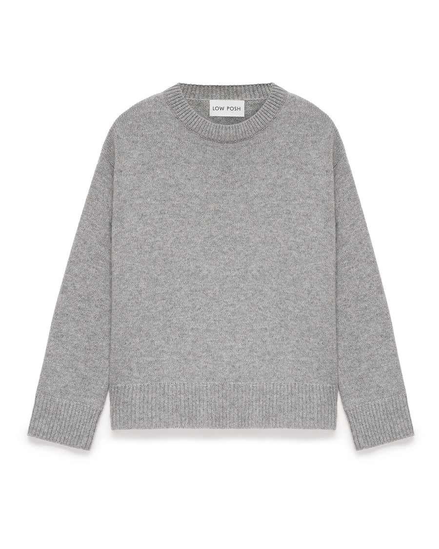 Relaxed Basic Sweater Light Grey