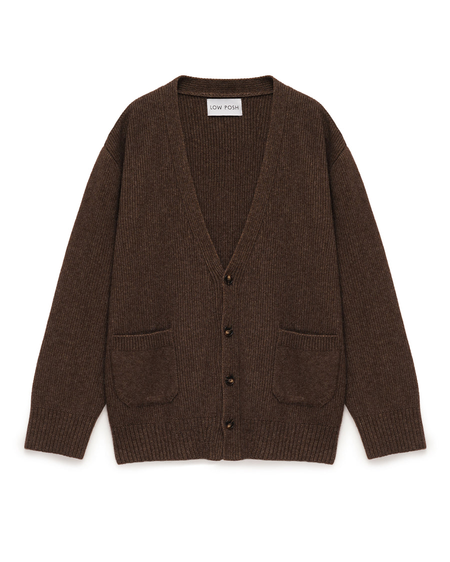 Man Iconic Cardigan Forest Brown