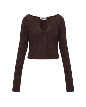 Alpaca Knitted Top Forest Brown
