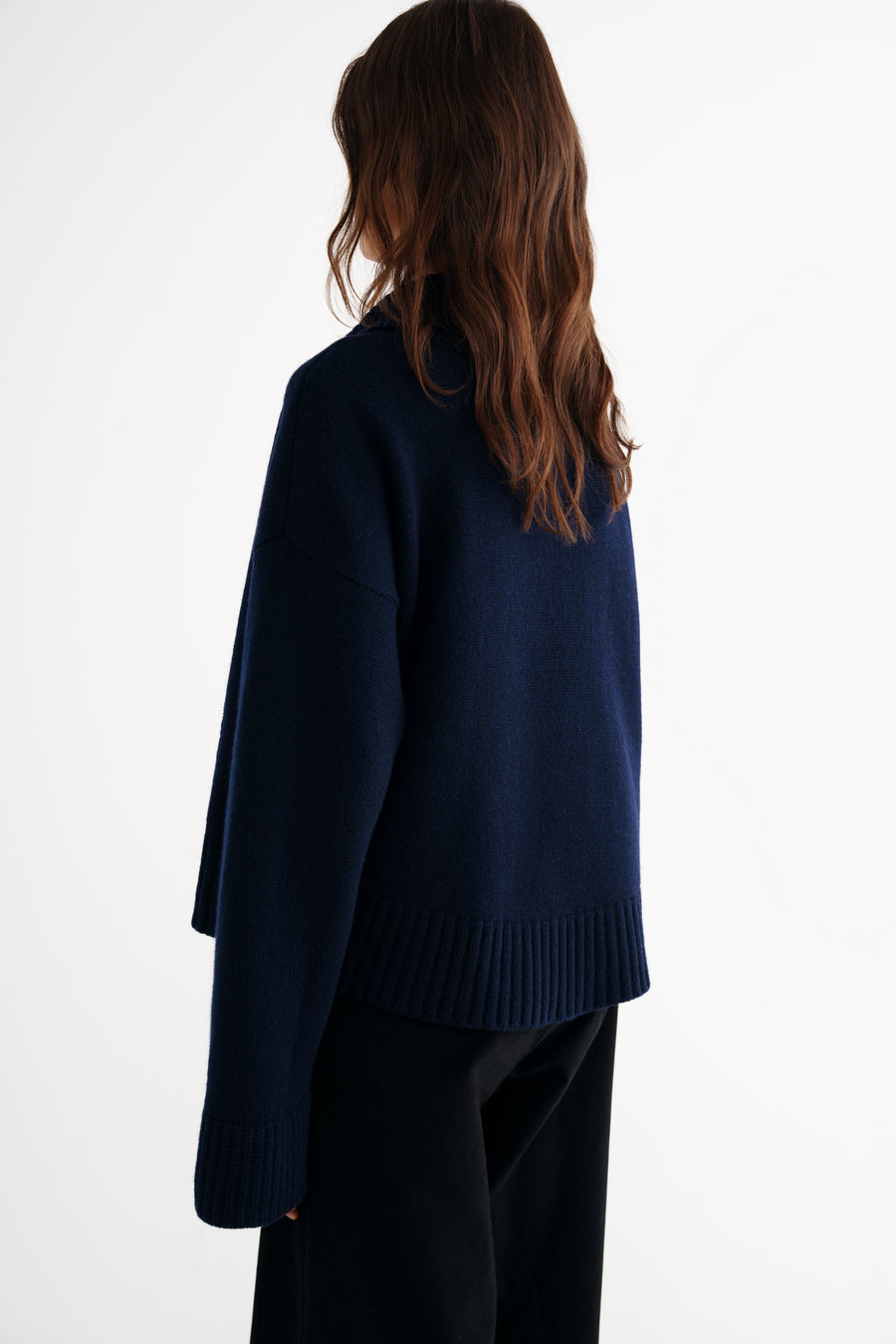 POLO SWEATER WITH POCKETS NAVY