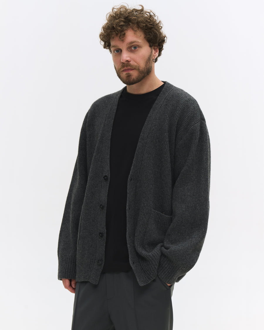 Man Iconic Cardigan Dark Grey